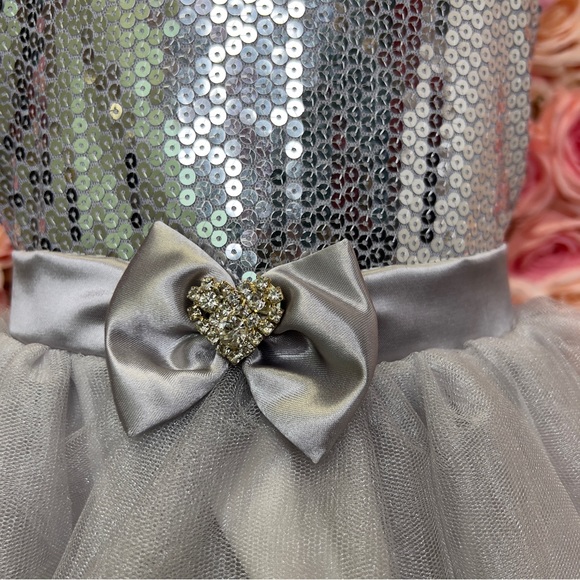 Little Girls Ankle Length Brown Taffeta Dress - Picture 6 of 9